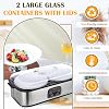 Yogurt Maker, 2L Yoghurt Maker with 2 Glass Jars, Automatic Stainless Steel Yogurt Maker Machine with Adjustable Time & Temperature Control for Homemade Probiotic Yogurt, Fermentation (Silver 2L)