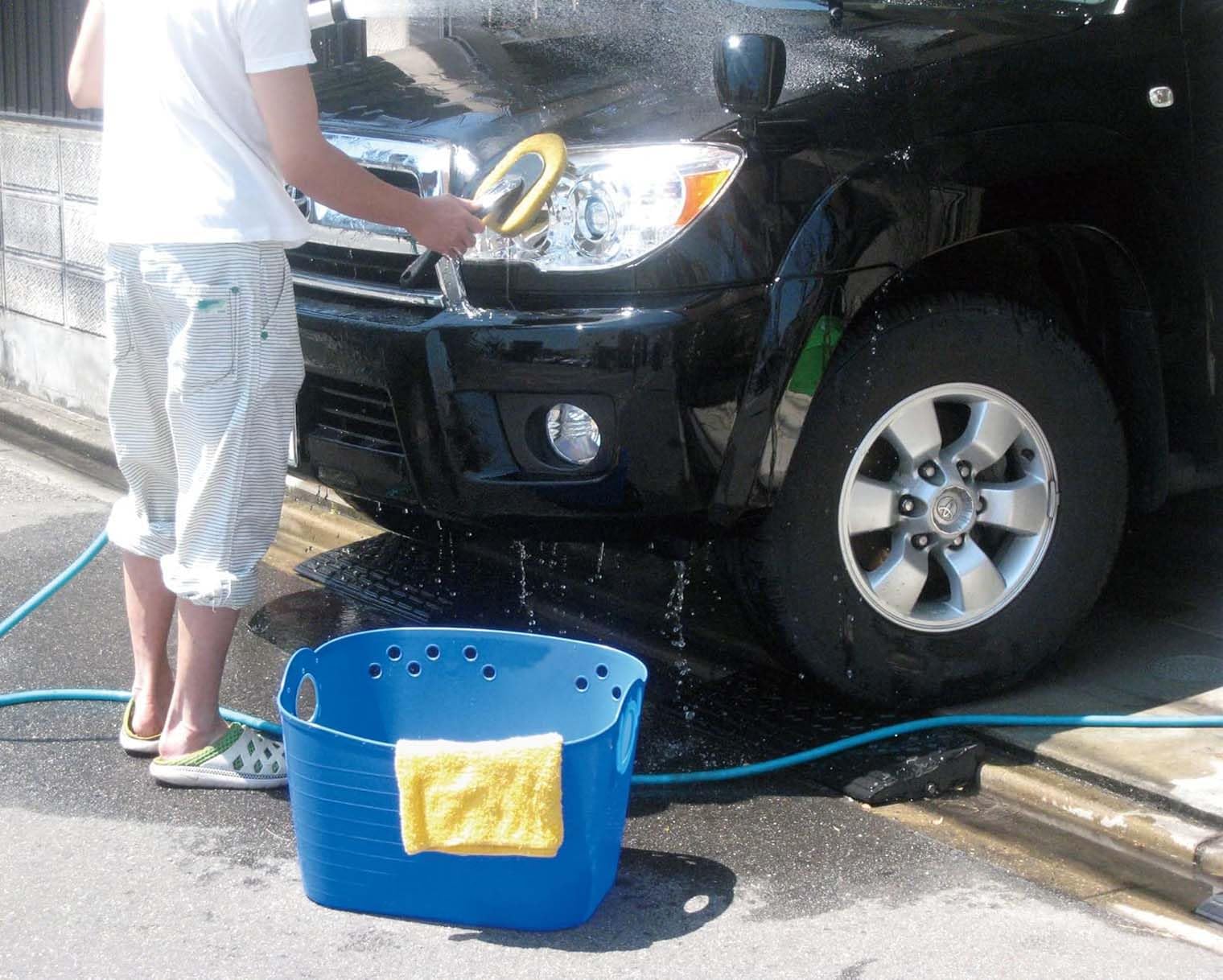 Nishiki Kasei SQ43 Storage Box, Stitching, Soft Bucket, Square, Sky Blue