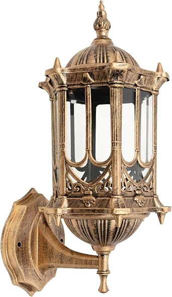E27 Vintage Outdoor Wall Light Fixtures Mounted, Retro Wall Lamp Exterior Waterproof Porch Lights Wall Lanterns, Water Glass Exterior Wall Sconces for Garage Porch Doorway