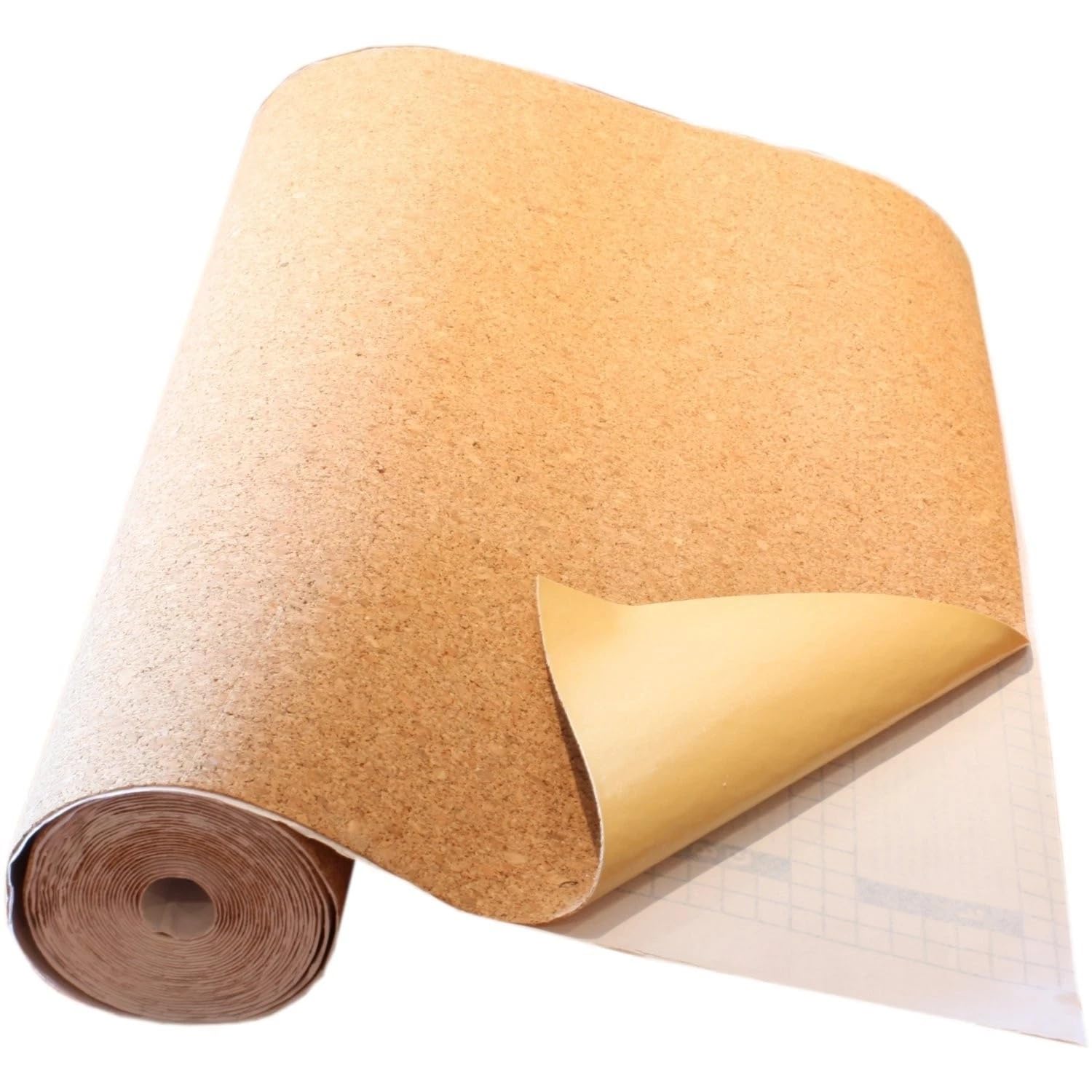 Self-Adhesive Cork Board Roll, 100 cm x 45 cm, Natural Cork Sheet for Wall Decor, Office Organisation, DIY Projects