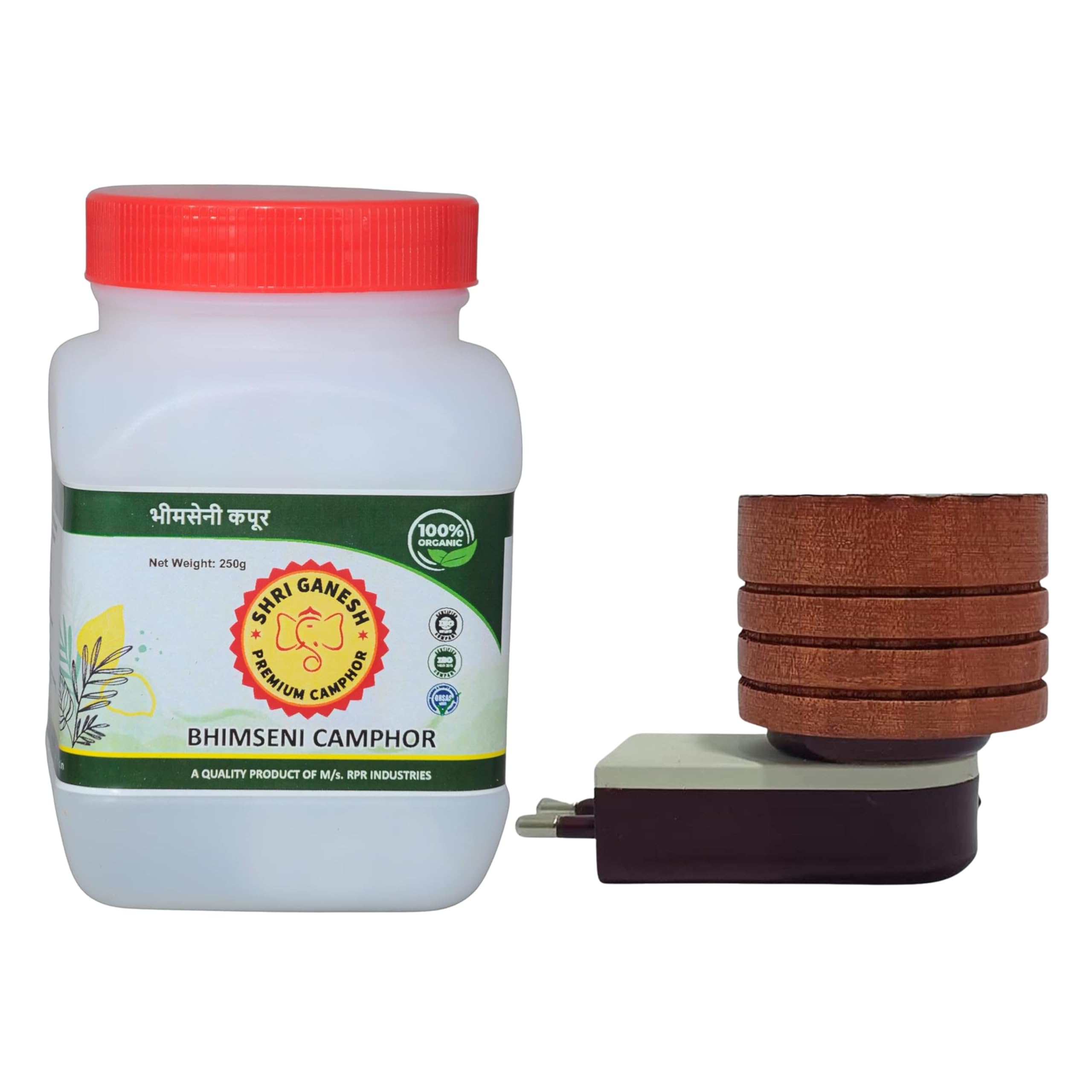 Shri Ganesh Premium Camphor Bhimseni Camphor (250G X 1 Jar) With Camphor Diffuser (B0BZF7CKM2) Amazon Price History, Amazon Price Tracker