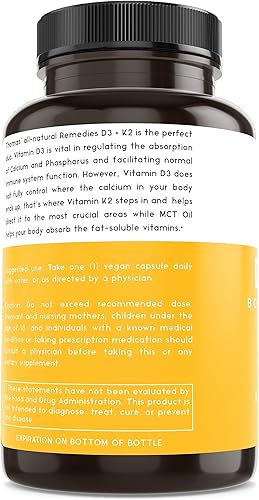 Miniatura 6 de Thomas' all-natural Remedies D3 + K2 con aceite MCT para una mejor absorción y mezcla de alimentos enteros crudos, 1000 UI D3, vegano, fabricado en