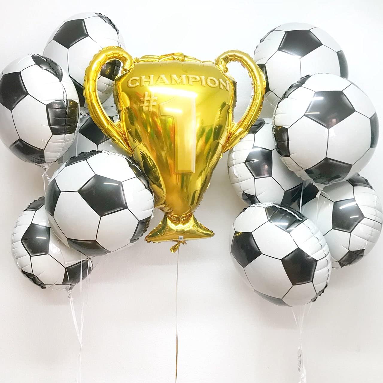 Soccer Party Balloons Set, 7pcs Championship Trophy Balloon and Soccer Foil Balloons for Birthday Baby Shower Wedding Anniversary Soccer Themed Party Decoration image 3