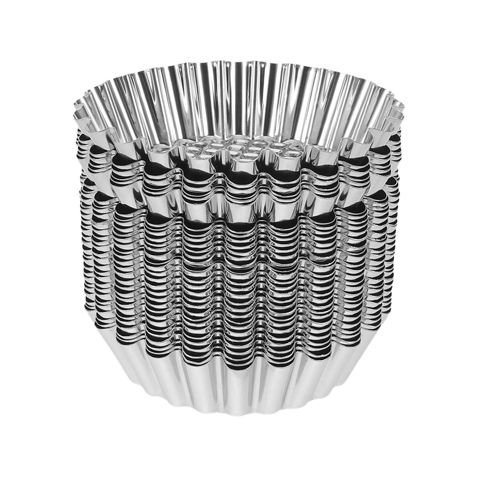 Alipis 30 Unidades Molde para Cupcakes y Tartaletas de Acero Inoxidable Grueso de Distribución Uniforme del Calor para Hornear Tartas Muffins y Quiches Reutilizable para Postres Variados