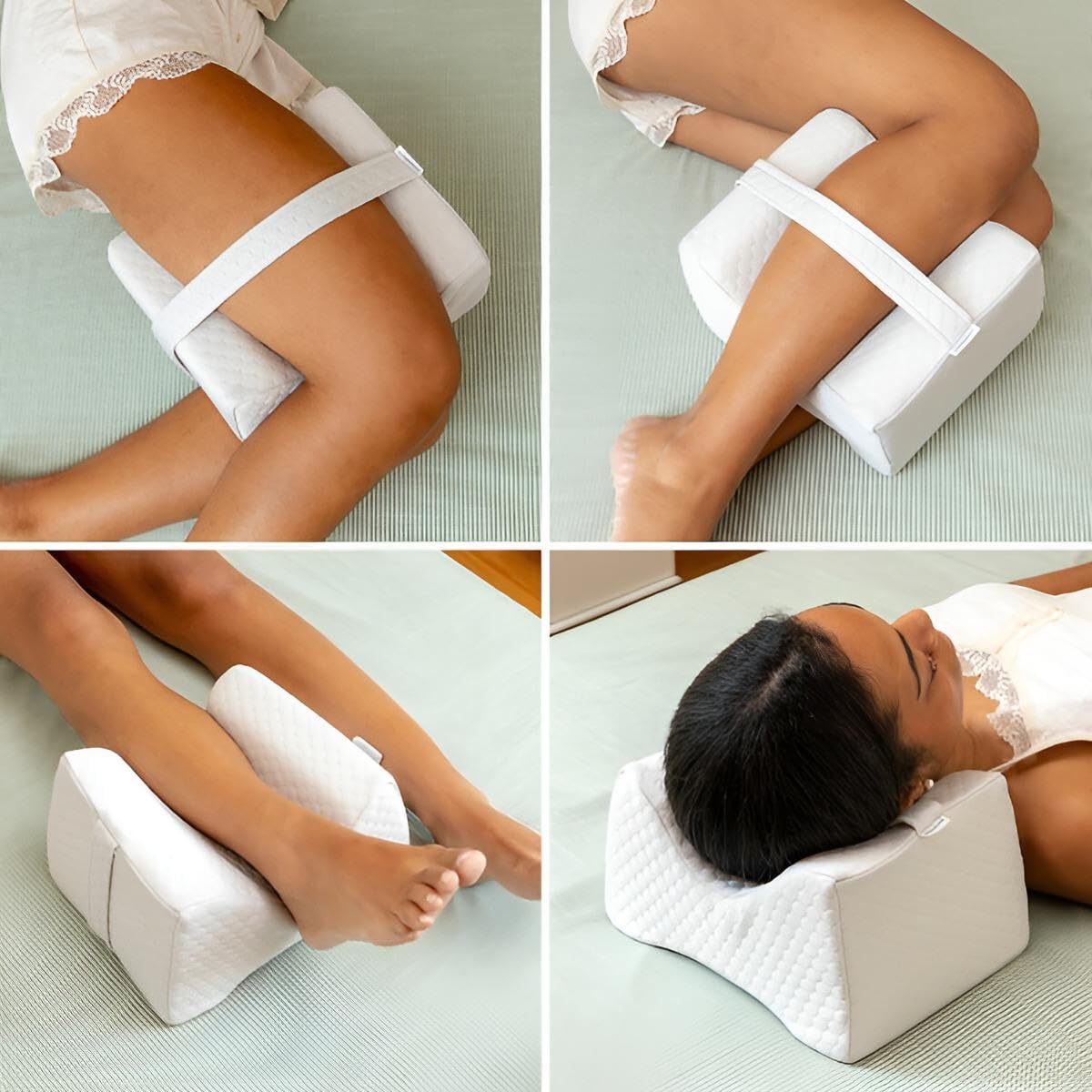 Premium Beinkissen für Seitenschläfer mit abnehmbarem Bezug | Kniekissen nach Hüft-OP zum Schlafen | Hochlagerung Rückenschläfer | Rücken, Hüfte, Knie, Beine entlasten