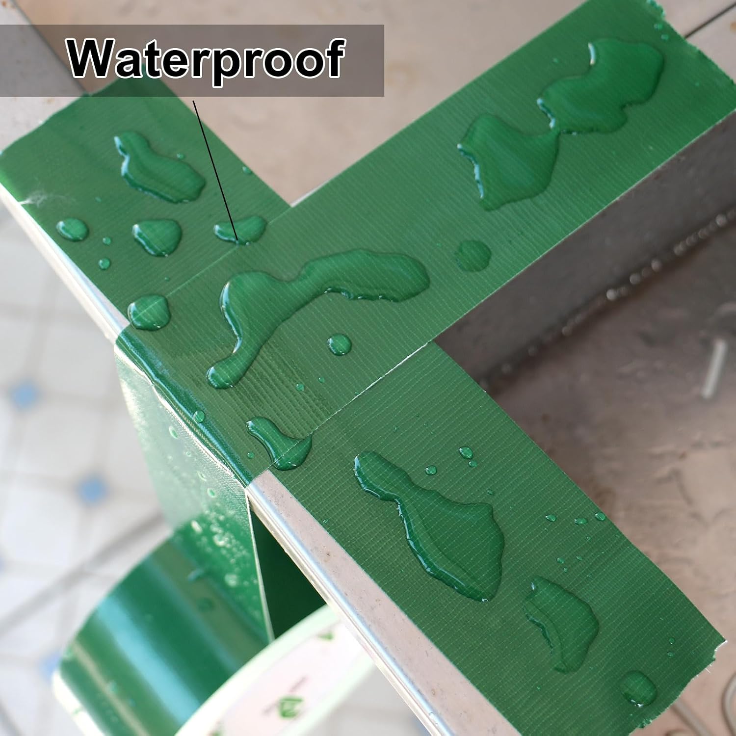BOMEI PACK 3 Inch Green Duct Tape Waterproof,Heavy Duty,3 Inch x 35 Yards,9 Mil Industrial Grade Yellow Duct,No Residue,Strong,Flexible and All Weather,Professional for Indoor & Outdoor Use