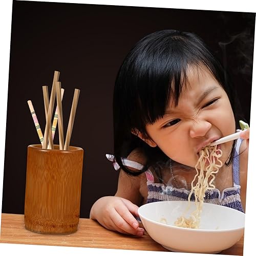 Miniatura 6 de Hemoton Soporte para utensilios de cocina de bambú, organizador de utensilios de cocina, cubiertos, cilindro, utilidad para cocina, hogar y oficina