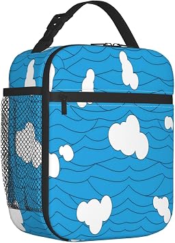 Blue Clouds Lunch Box Insulated Lunch Bag for Men Women Portable Lunchbox Reusable Leakproof Cooler Tote Bag for Camping Office Travel Picnic