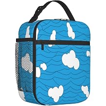 Blue Clouds Lunch Box Insulated Lunch Bag for Men Women Portable Lunchbox Reusable Leakproof Cooler Tote Bag for Camping Office Travel Picnic
