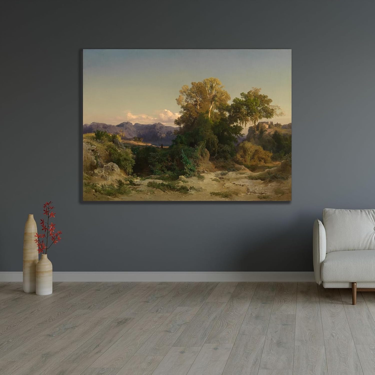 ArtDirect Landscape in the Roman Campagna (1851) Unframed Art Print Giclee Poster by Arnold Böcklin - Ready for Framing with Customization Sizes 10x7, 14x10, 20x15, 33x24, 48x35 and 60x44 inches