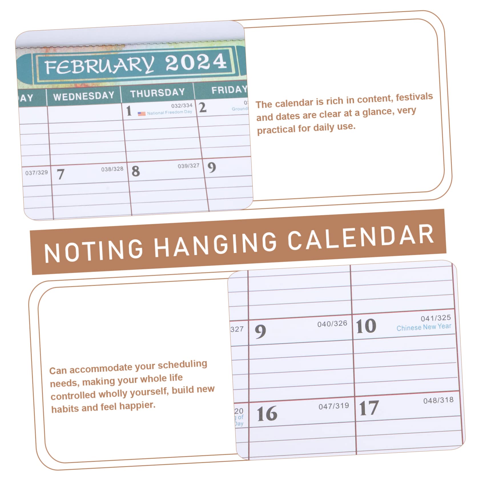 SEWACC 5stücke Wandkalender Monatlicher Planer Mit Abreißblättern Für Zuhause Und Büro Einfach Zu Leicht Und Langlebig Für Langfristige Planung