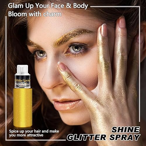 Miniatura 2 de Spray de purpurina para el cabello y el cuerpo, maquillaje en polvo de purpurina para el cabello, cuerporopa, espray de purpurina plateada suelta