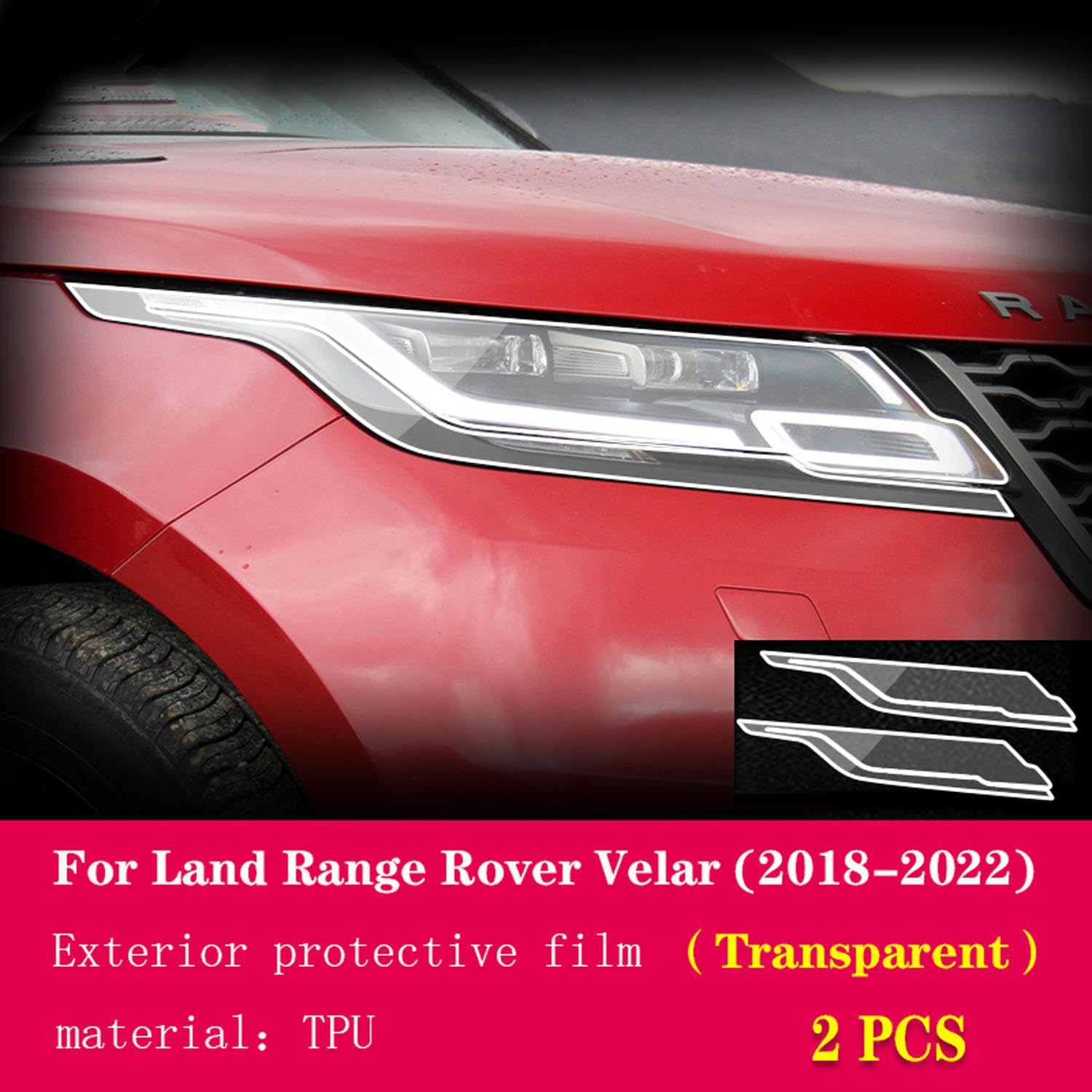 Car Exterior Headlight Anti-Scratch TPU Protective Film，for Land Range Rover Velar 2018-2023