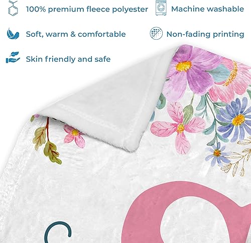 Vista 64 de Hyturtle Mantas de bebé personalizadas para niñas, mantas de bebé personalizadas para niñas, manta de bebé rosa floral, el mejor regalo para bebé