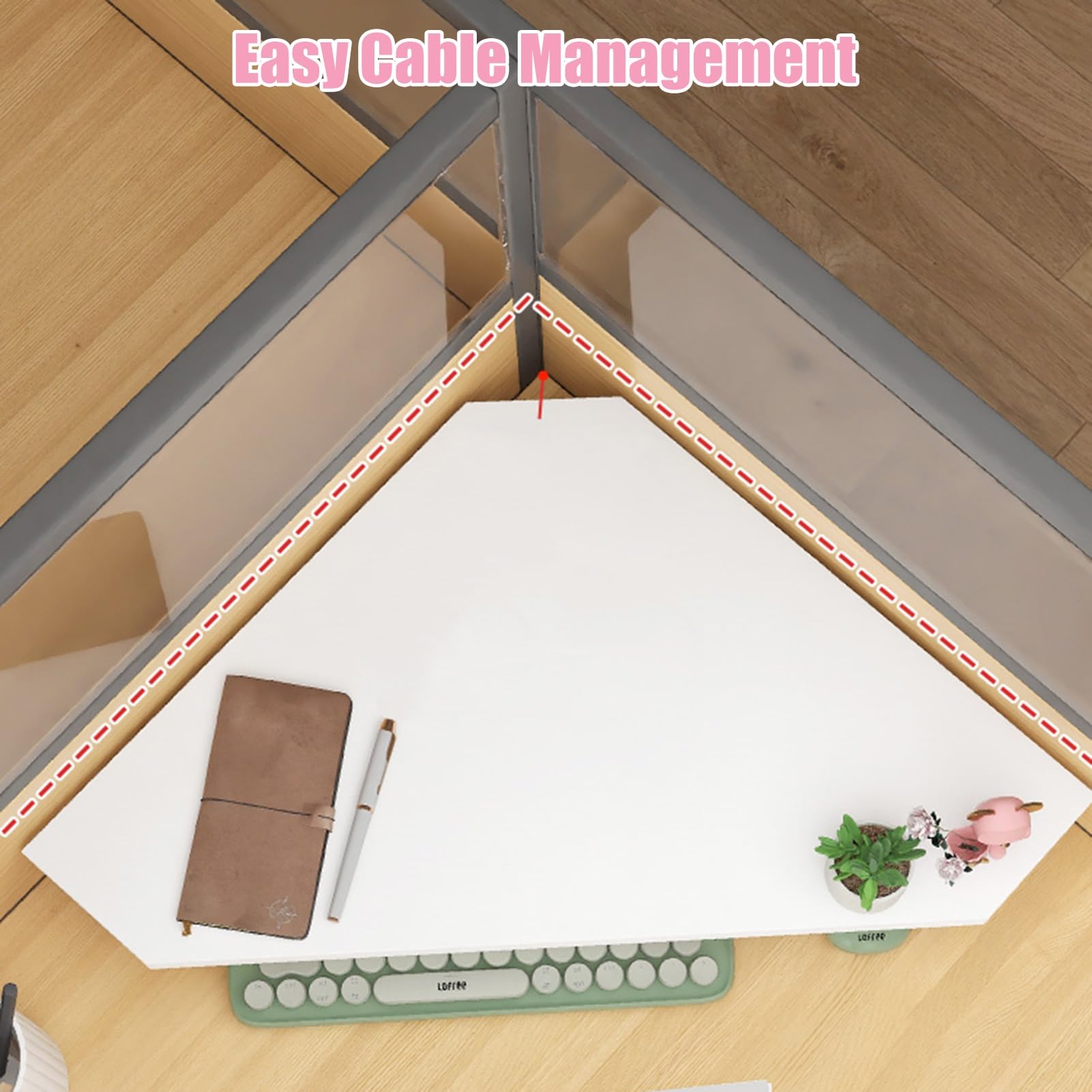 Stojak na Monitor Drewniany Stojak na Monitor dla Biurka Narożnego, Biała Półka Narożna Komputerowa, Ergonomiczne Stojak na Monitor Komputerowy Organizator Tabletopa, 8 cm Wysokości