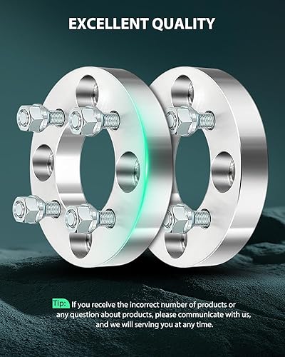 Miniatura 2 de SCITOO Adaptadores de rueda de 4 x 108 a 4 x 100 pulgadas, orificio de cubo de 1 pulgada de grosor de 3.075 in con pernos de 12 x 1.5 y 4 lengüetas,