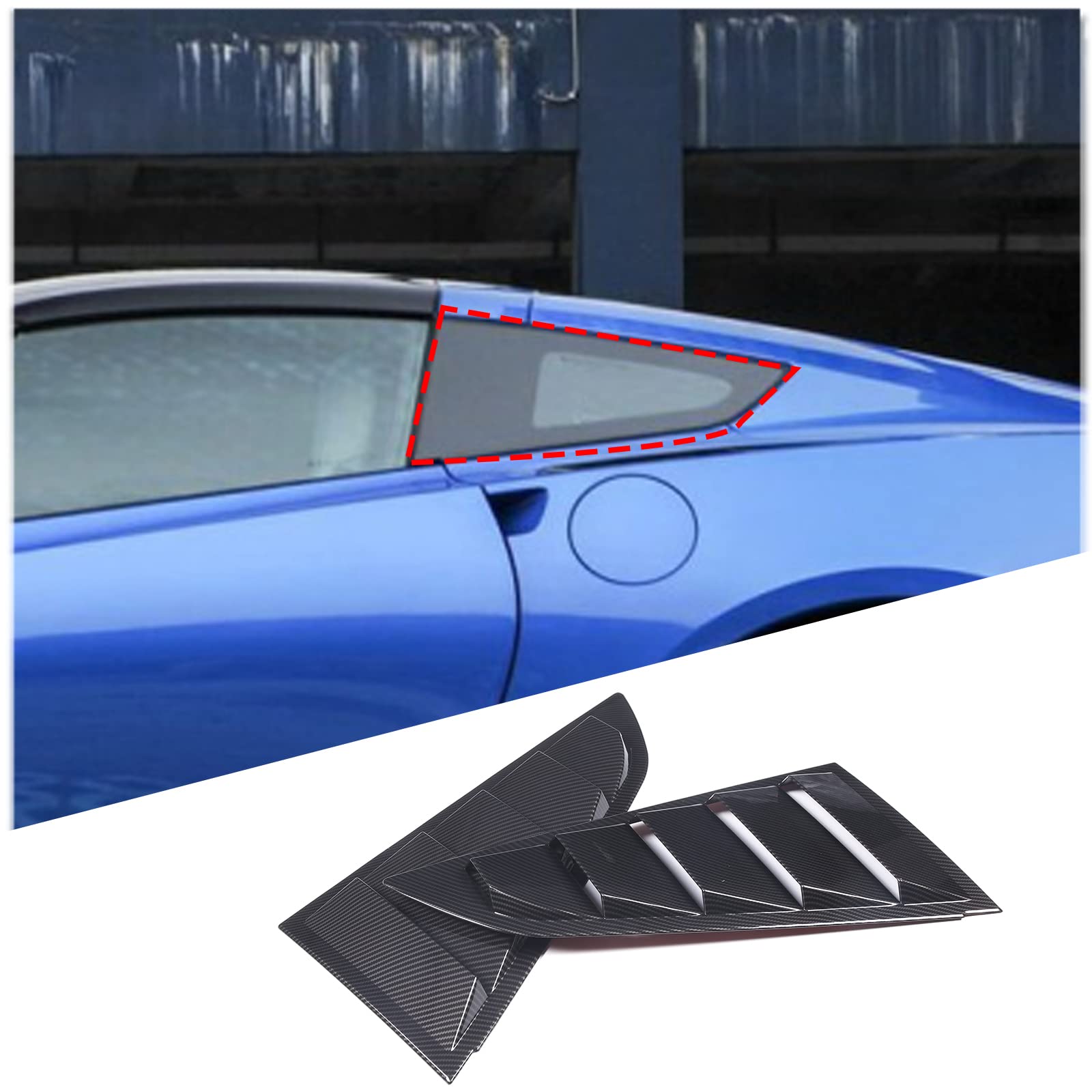 Adhesivo para ventana trasera de Corvette C7 2014-2019 de carbono 8