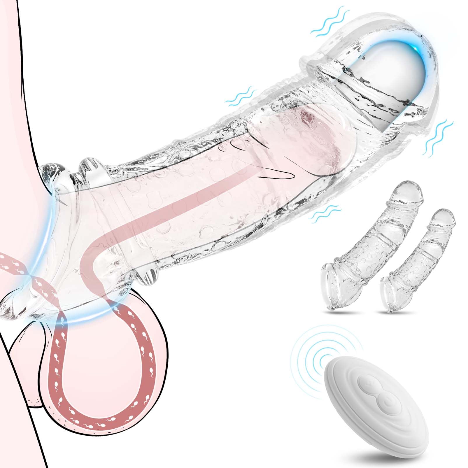 Vibrating Penis Sleeve for Couples Stretchy Fit Cock Sleeve