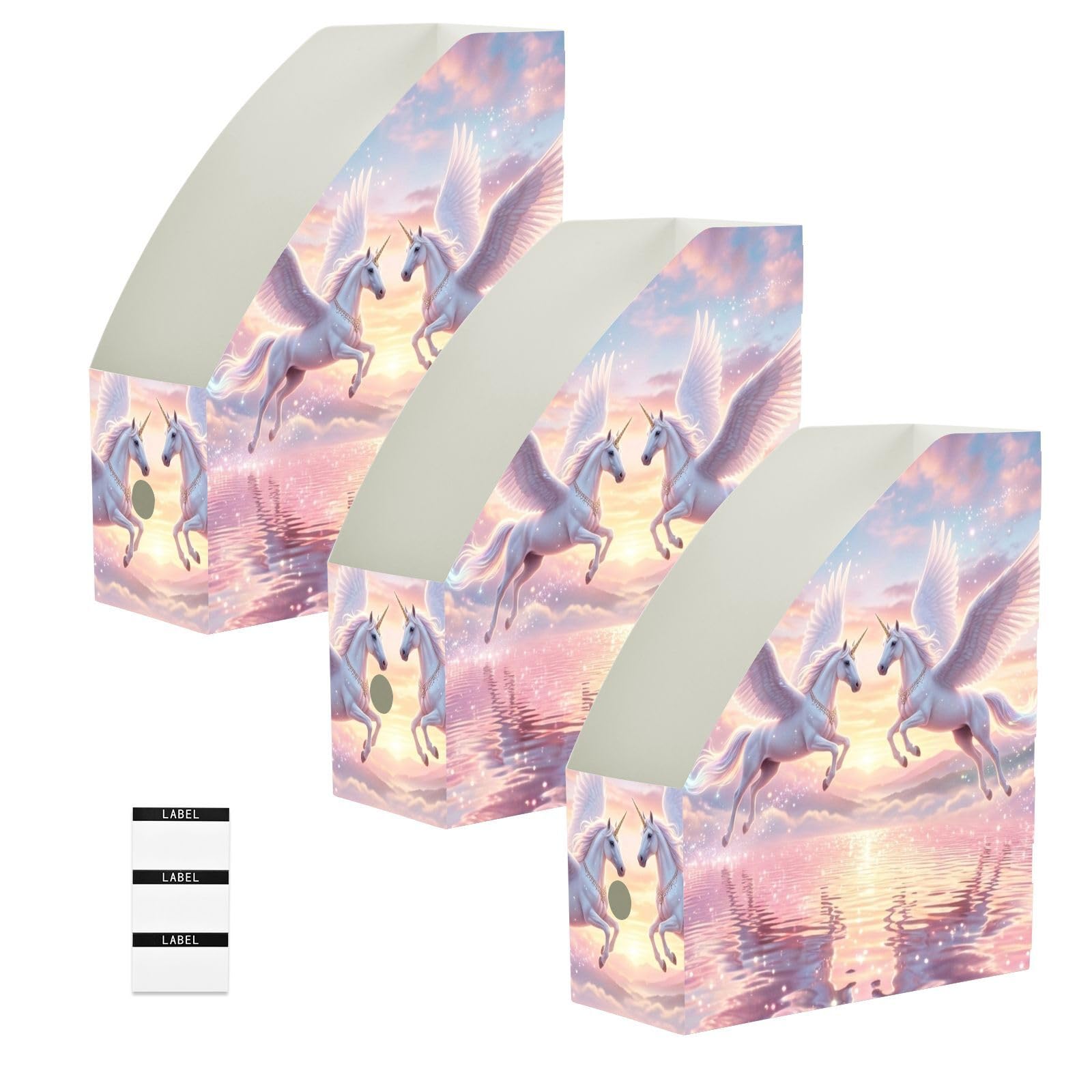 Organisateur de papier rose licorne colorée pour bureau
