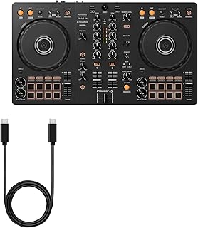 BoxWave 纜線相容於 Pioneer DJ DDJ-FLX4 - DirectSync PD 纜線(3 英尺) - USB-C 轉 USB-C (100W),C 型編織充電和快速同步 - 黑色