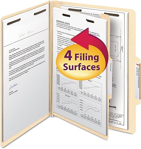 Smead Carpetas de clasificación Manila 13700 con 25 pestaña derecha letra cuatro secciones 10caja