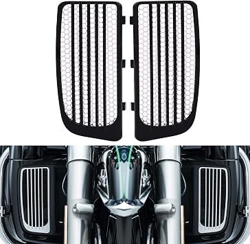 Pair Motorcycle Accessory Radiator Grills & Screens For Harley Twin Cooled 2014-2023,Black