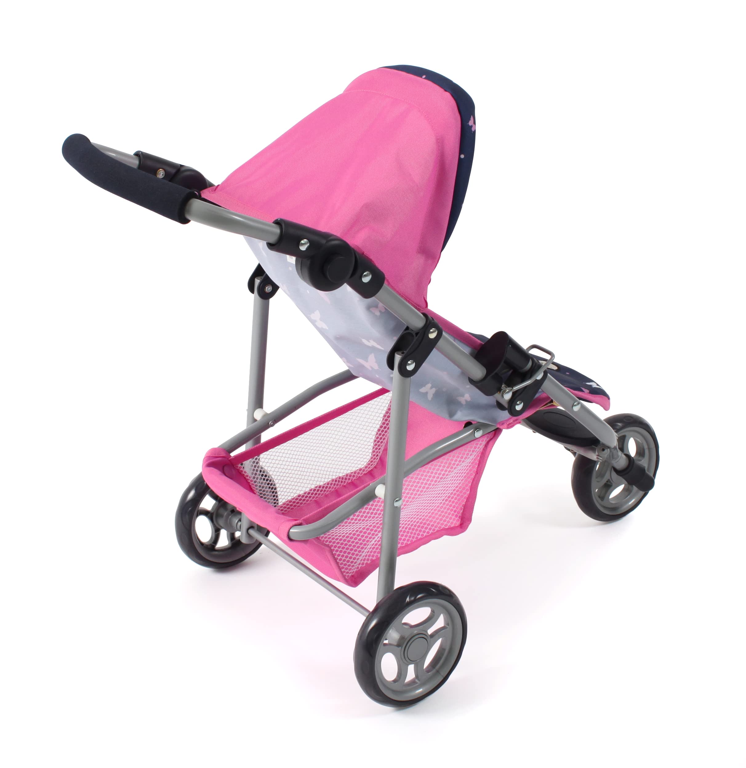 Bayer Chic 2000 - Passeggino per bambole Lola, Passeggino da jogging, Bambola, Passeggino per bambole, Butterfly, 612-33, Navy, Rosa