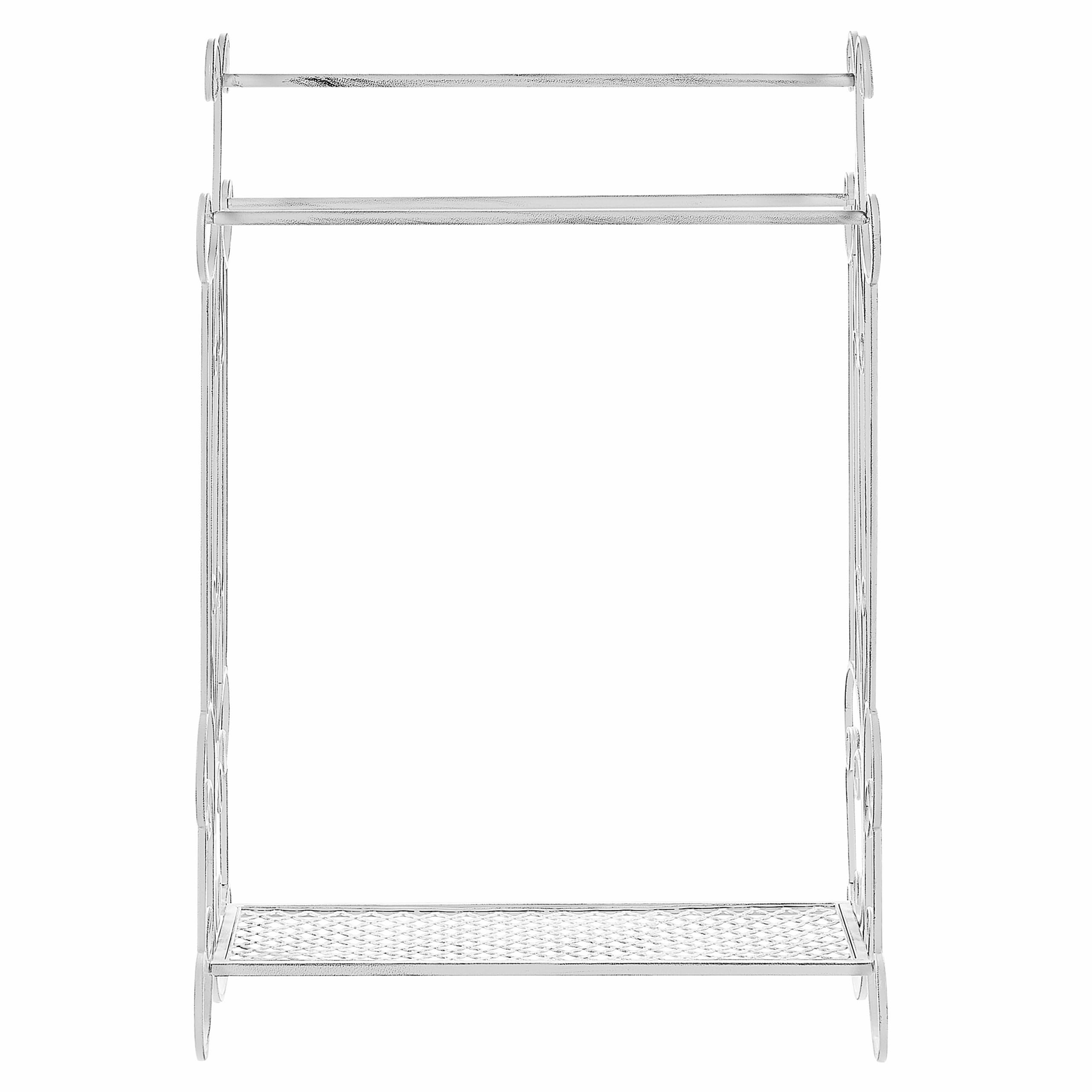 Portasciugamani da terra 60 x 90 cm in ferro 3 binari bianco