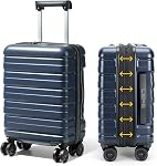 Lekesky 16 Inch Carry On Luggage for Airplanes - Hard Shell Suitcase with TSA Lock, Detachable Spinner Wheels Lightweight ABS Carry On Suitcase for Travel Weekend Trips Men Women, Blue