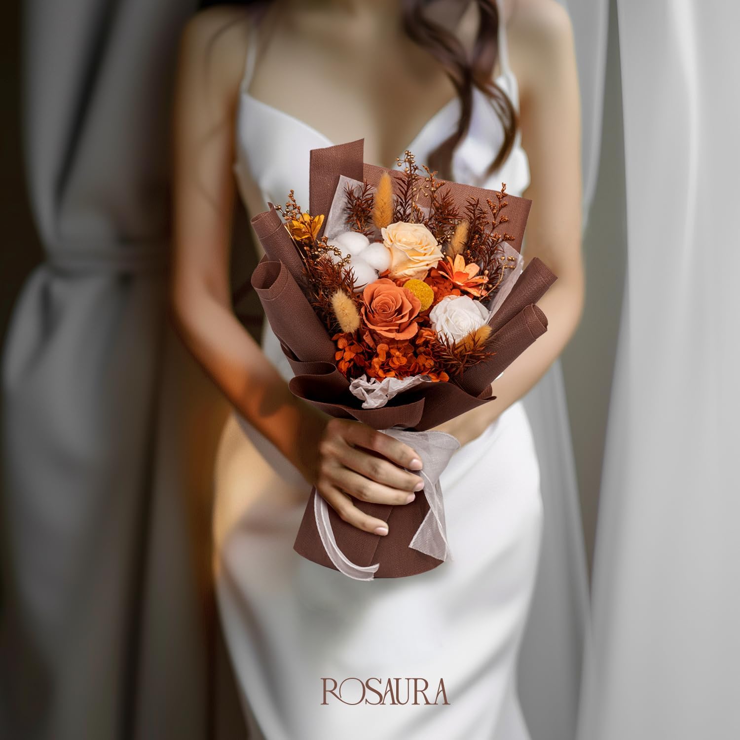 Rosaura Preserved Flowers Bouquets, Flowers for Delivery Prime, Forever Roses Bouquets Valentine's Day, Mother's Day, Christmas, Birthday Gifts (Brown) - Image 7