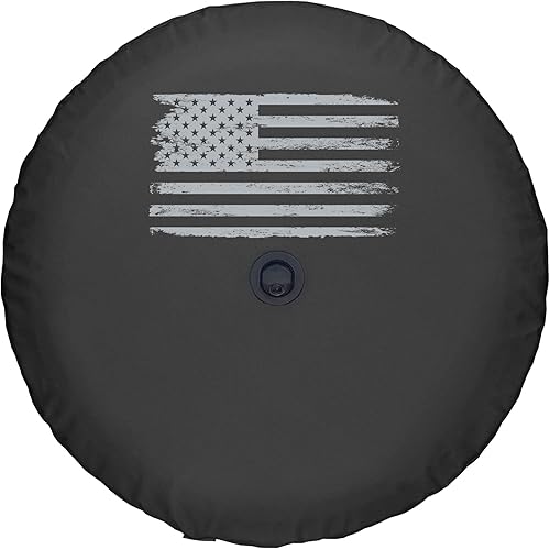 Miniatura 3 de Boomerang Cubierta de neumático suave de 32 pulgadas de EE. UU., bandera envejecida, compatible con Ford Bronco (con cámara de respaldo),