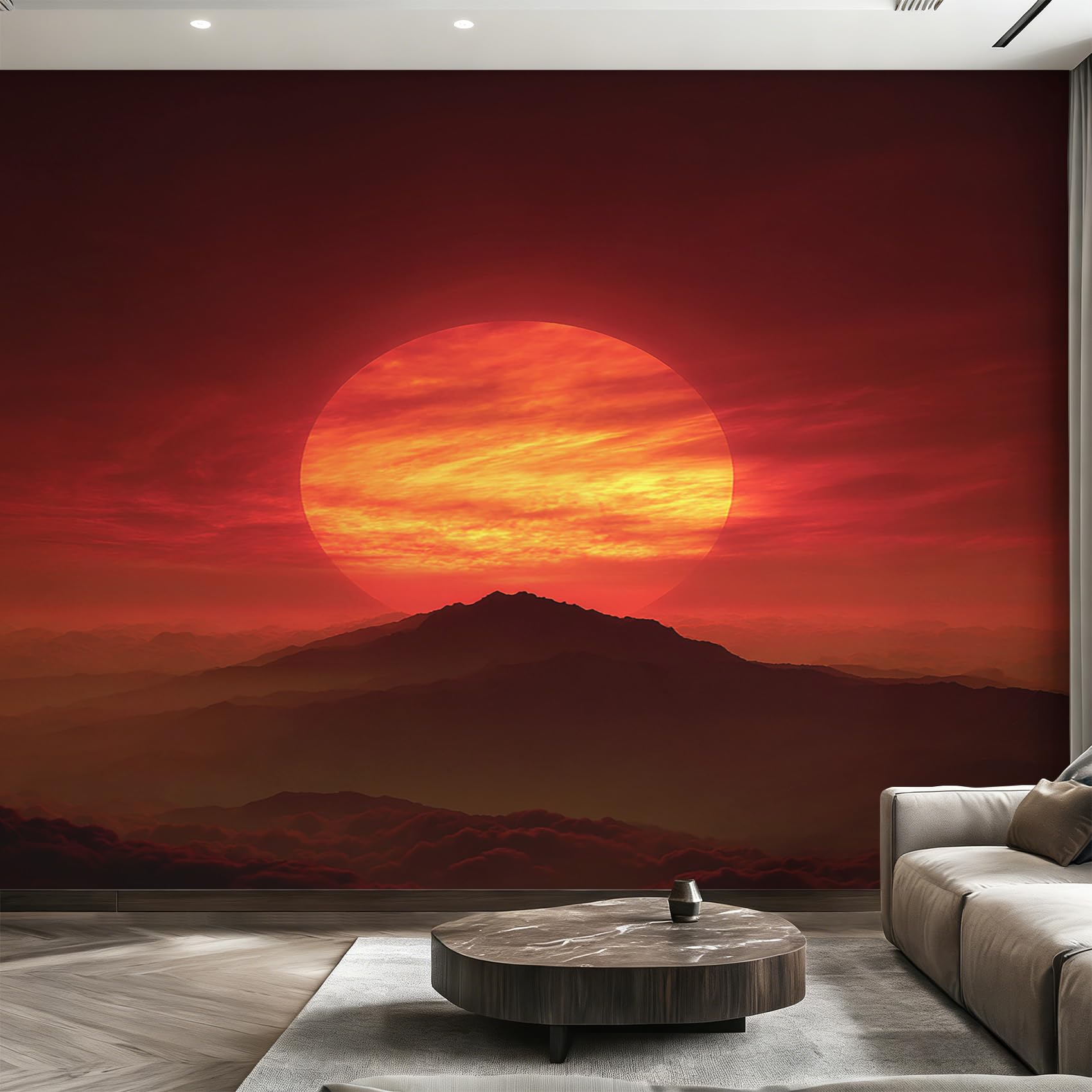 Papier Peint Panoramique Grand Format pour Agrandir une Chambre Coucher de Soleil 366cm
