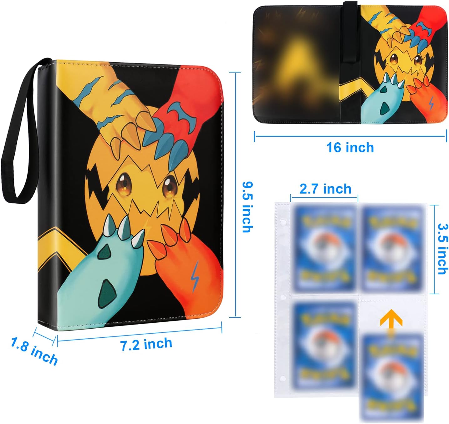 FOYEGA Card Binder for Game Cards Binder 4-Pocket, 440 Pockets Games Collection Binder Card Holder Storage Carrying Case,Fit for TCG Yugioh Trading Cards,Toys Gifts for Boys Girls : Toys & Games