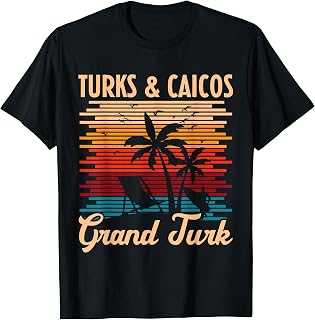 Turks & Caicos Grand Turk Island Beach Vacation Summer Retro T-Shirt