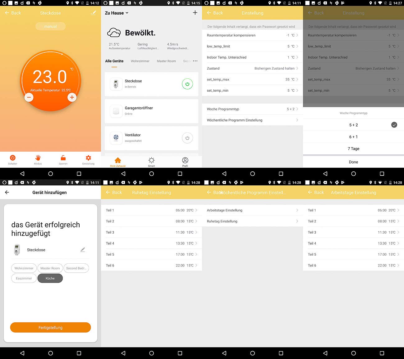 revolt Steckerthermostat WLAN: 4er-Set WLAN-Steckdosen-Thermostate für Heizgeräte, App, Sprachbefehl (Smart-Thermostat Steckdose, Wireless Thermostat-Steckdosen, Zeitschaltuhr)