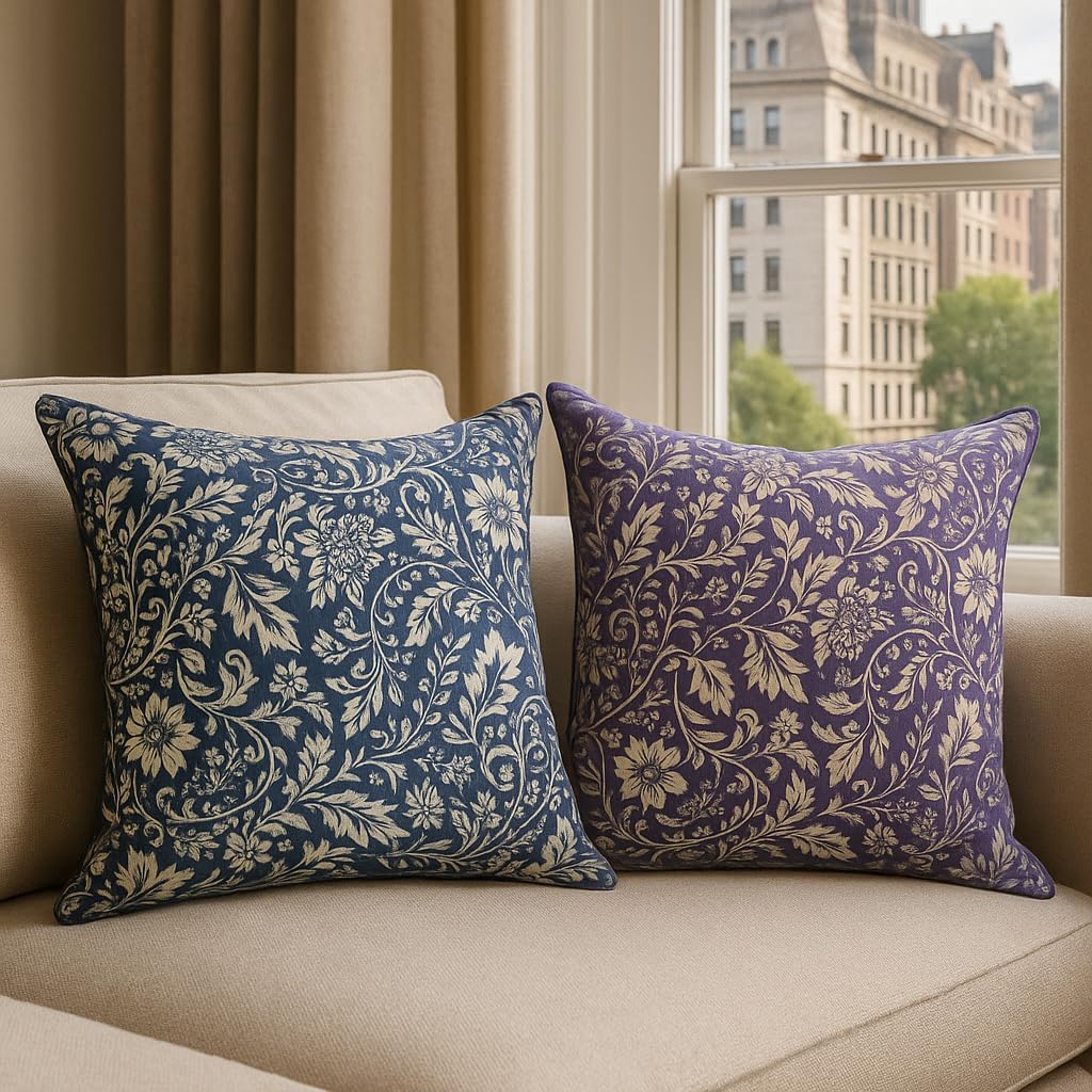 Upper East-Navy Decorative Throw Pillow Cover 20x20, Cotton Dobby, Made in Korea