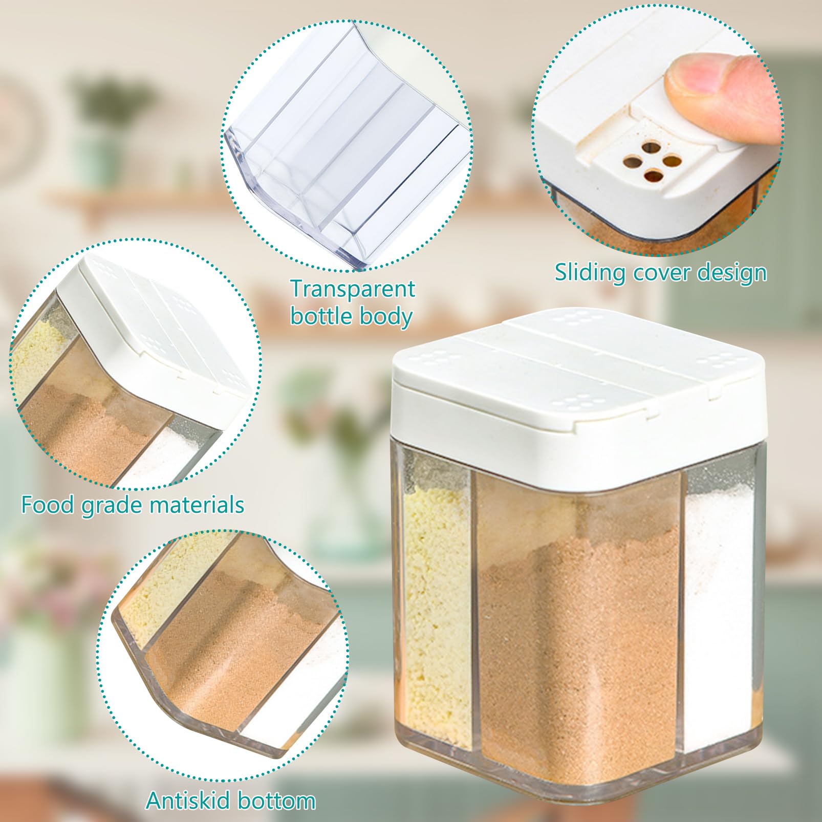 Contenitori per spezie 4 in 1 KZQ, scatole per spezie 4 in 1, scatole