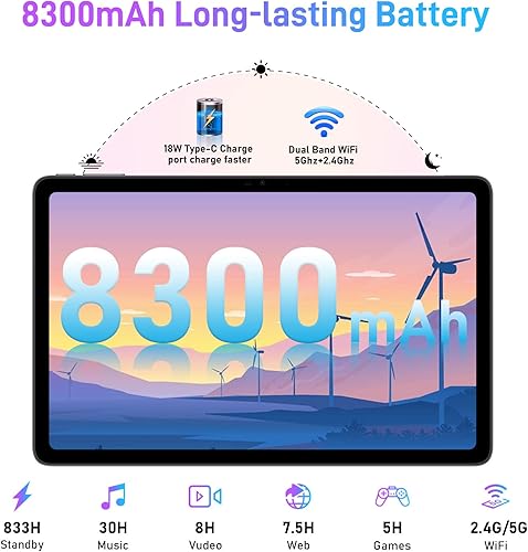 Miniatura 5 de DOOGEE Tablet T20 2023, 2K 10.4 pulgadas Android 12 tablets, Octa-Core 15GB RAM y 256GB ROM (TF 1TB), 2.4G5G Wi-Fi, 18W PD 8300mAh, cámara de