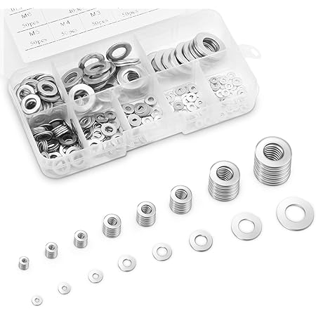 360PCS Rondelles Plates En Acier Inoxydable Assortiment Kit M2 M2.5 M3
