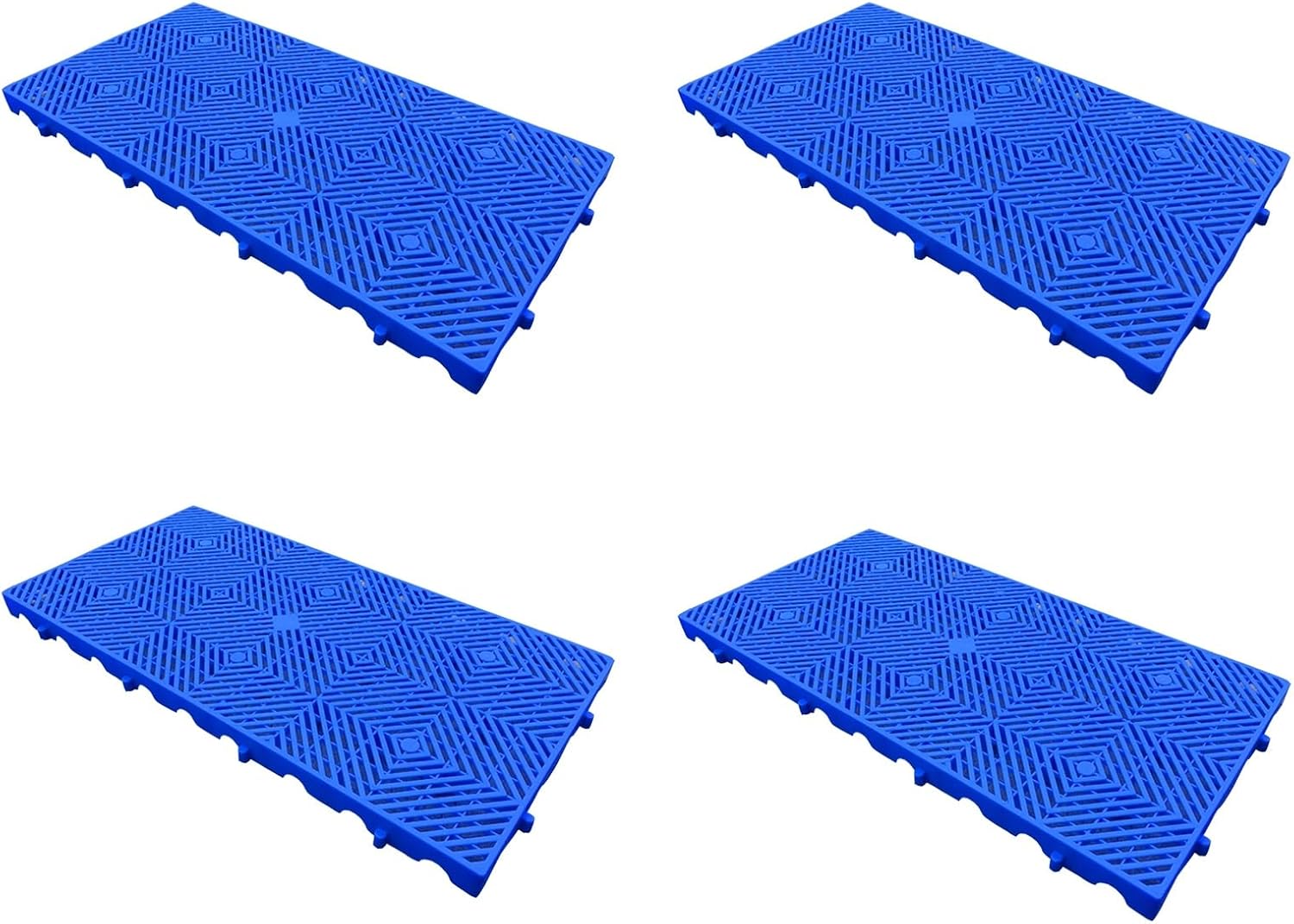 4-Piece Waterproof Storage Pallets, Lightweight Ventilated Mesh Pallets, Interlocking For Large-area Coverage, Ideal For Supermarket Underground Parking Garages(Style B)