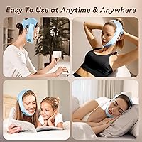 Vista 8 de Máscara JUSRON de línea en V, máscara levantadora de barbilla, correa facial de silicona suave en forma de V, ejercitador de mandíbula 58-69 cm