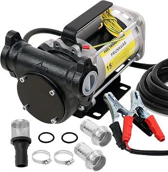12V طقم ضخ وقود بنزين أوتوماتيكي ، 15 GPM طحن ذاتي للخدمة الشاقة مضخة نقل زيت الوقود ذاتية التحضير للبنزين والديزل والكيروسين والأرواح المعدنية والمزيد