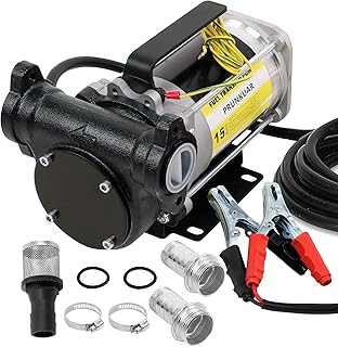 12V Automatic Gasoline Fuel Transfer Pump Kit,15 GPM Heavy-duty Self Priming Portable Self-priming Fuel Oil Transfer Pump for Gasoline, Diesel, Kerosene, Mineral Spirits and More