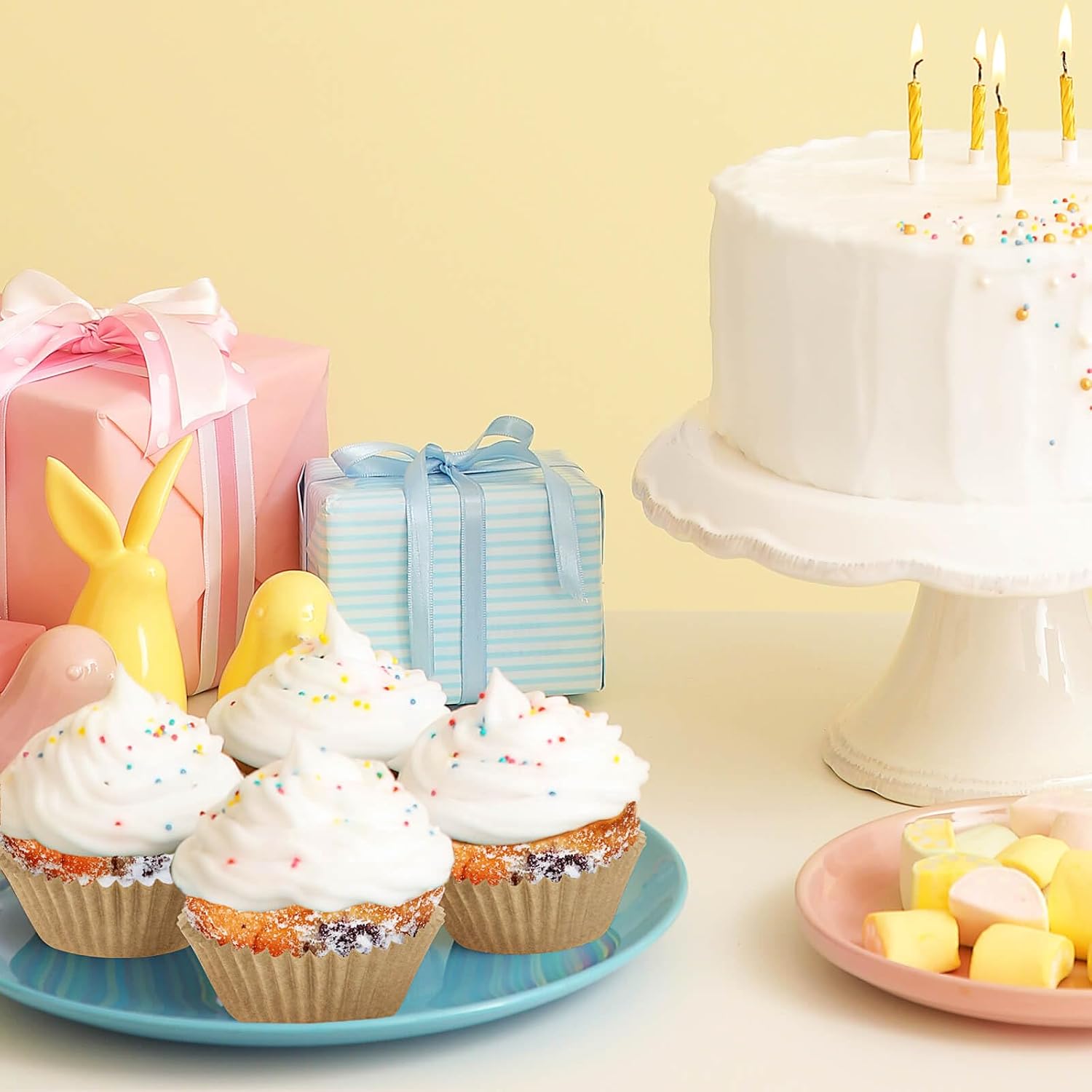 Mini Cupcake Muffin Liners, Paper Baking Cups Natural, 400 Pack