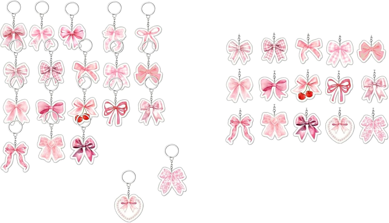 100pcs Pink Bow Keychain Bulk Cute Keychains Bulk Coquette Party Favors Pink Party Favors for Women Bow Keychain for Wedding Bachelorette Bridal Shower Birthday Celebration