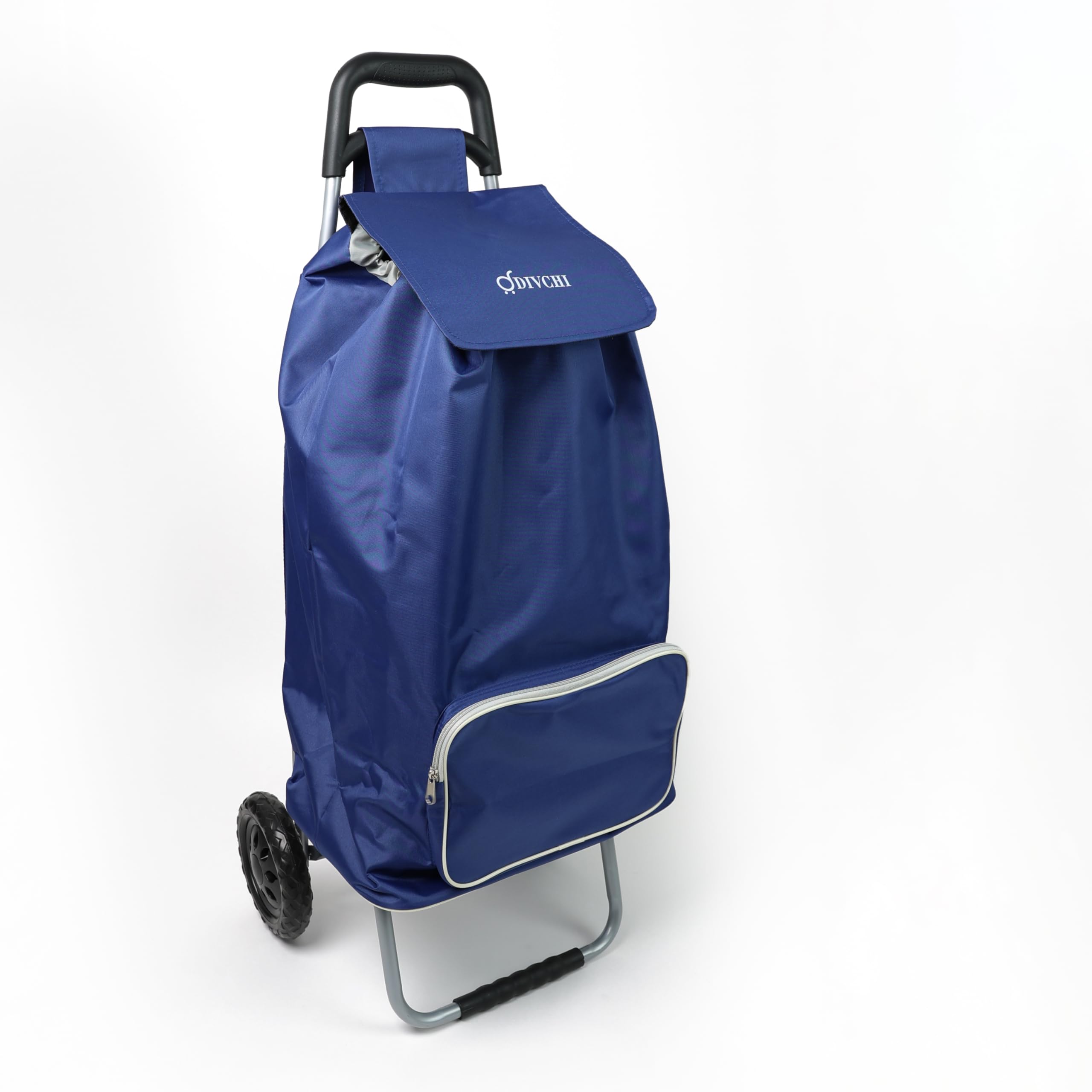 Shopping Trolley With 2 Wheels Foldable Heavy Duty Collapsible Shopping Cart | Grocery Trolleys | Utility Carts | Pull Along Trolley | Storage Cart (Blue)