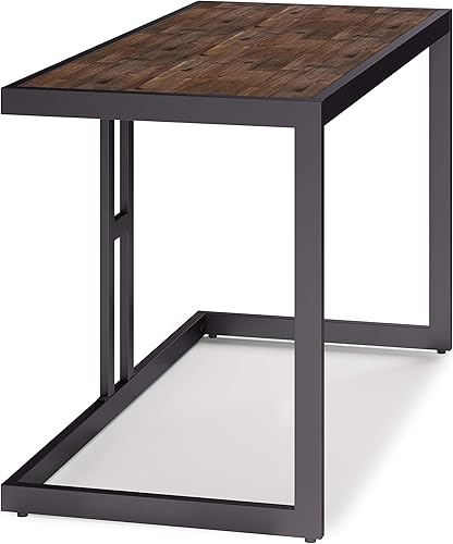 Miniatura 102 de SIMPLIHOME Erina Desk - Escritorio de madera maciza de acacia y metal de 60 pulgadas de ancho en color marrón carbón envejecido, mesa industrial