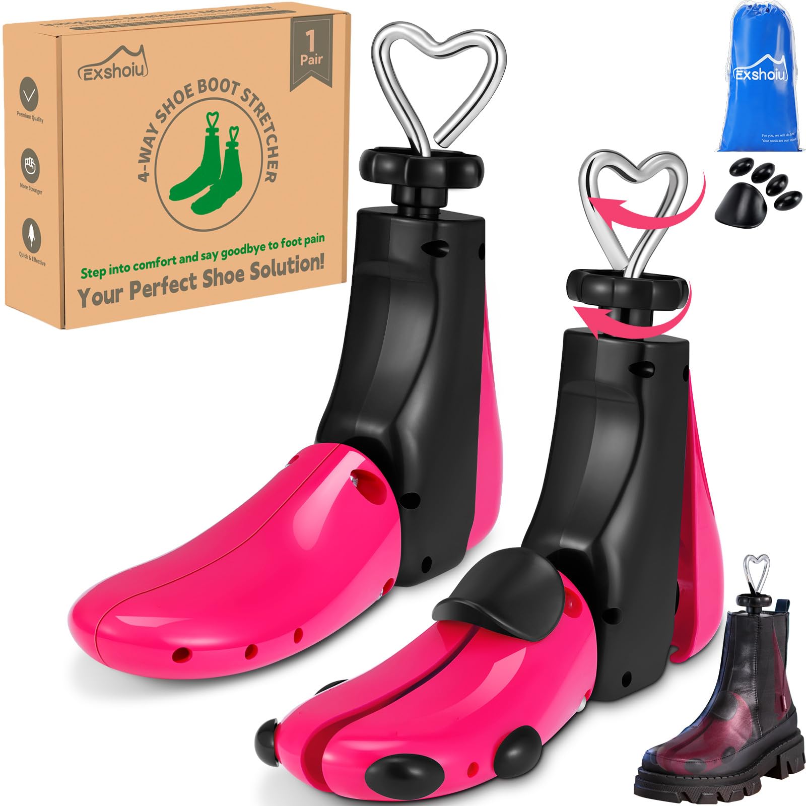 Hormas para Zapatos Hombre Mujer Hormas para Botas, Profesional Ensanchador de Zapatos y Botas, Estirador de Zapatos Ajustable Anchura y Longitud