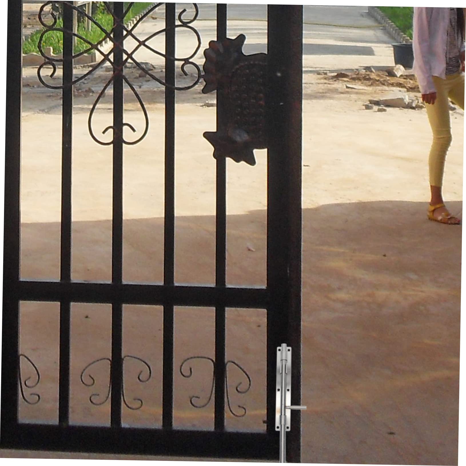 Gadpiparty Loquets de sol solides serrure porte exterieure serrure de portail extérieur recharge de gaz verrou de portail boulons verrou porte loquet de porte loquet d'extension extérieur