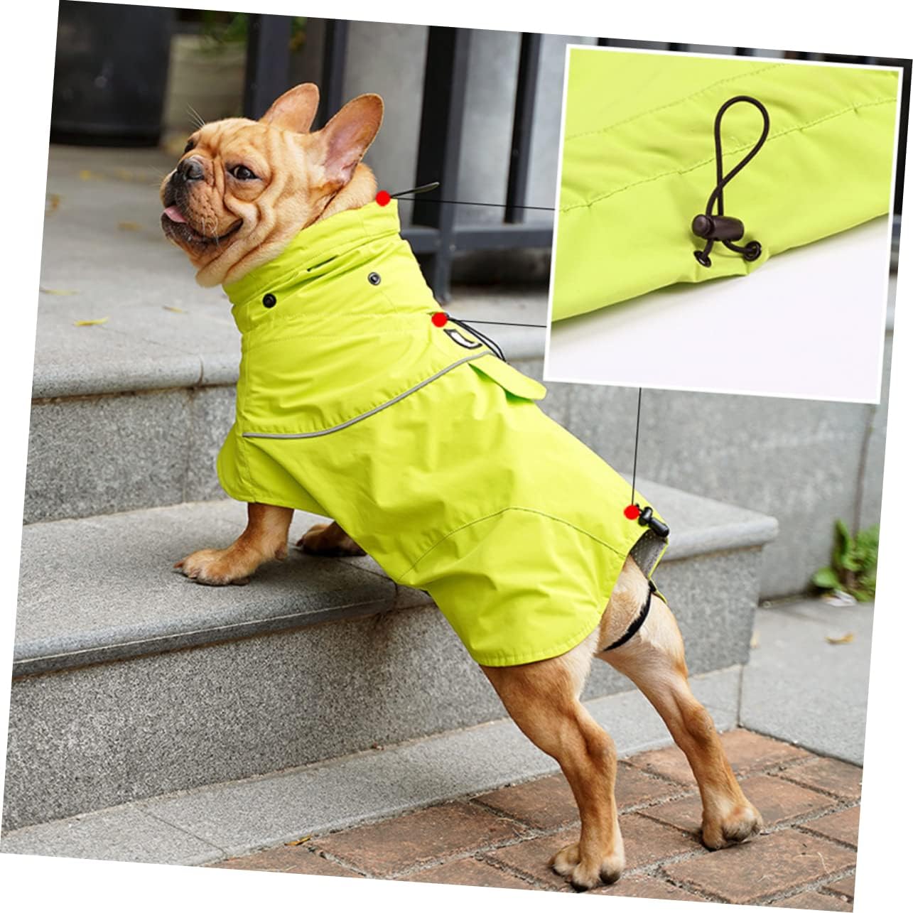 Raincoat for Dogs Pet Rain Jacket High Collar Nylon Stylish and Comfortable XL